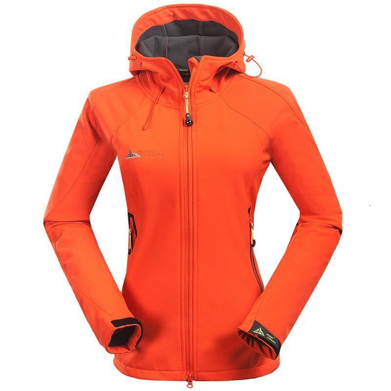 Women Softshell Hiking Jackets Outdoor Camping Escalada Coats Thermal-Mountainskin Outdoor-Orange-S-Bargain Bait Box