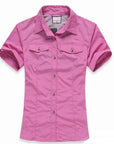 Women Sports Quick Dry Shirt Removable Short Long Sleeve T-Shirt For Camping-Shirts-Bargain Bait Box-hot pink-S-Bargain Bait Box