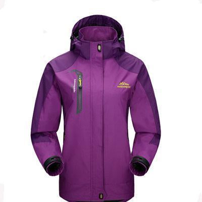 Women Spring Autumn Outdoor Hiking Female Jacket Waterproof Windproof-Mountainskin Outdoor-Purple-M-Bargain Bait Box