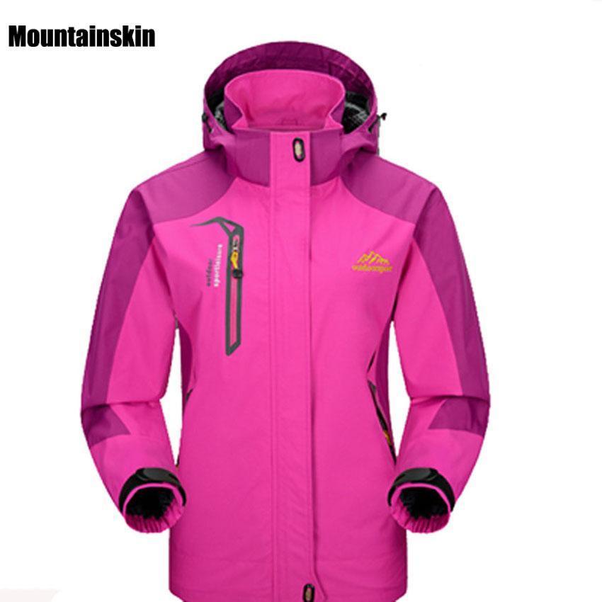 Women Spring Autumn Outdoor Hiking Female Jacket Waterproof Windproof-Mountainskin Outdoor-Rose-M-Bargain Bait Box