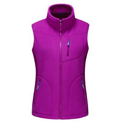 Women&#39;S Vest Winter Fleece Softshell Sleeveless Jackets Outdoor Sports-HO Outdoor Store-Purple-M-Bargain Bait Box