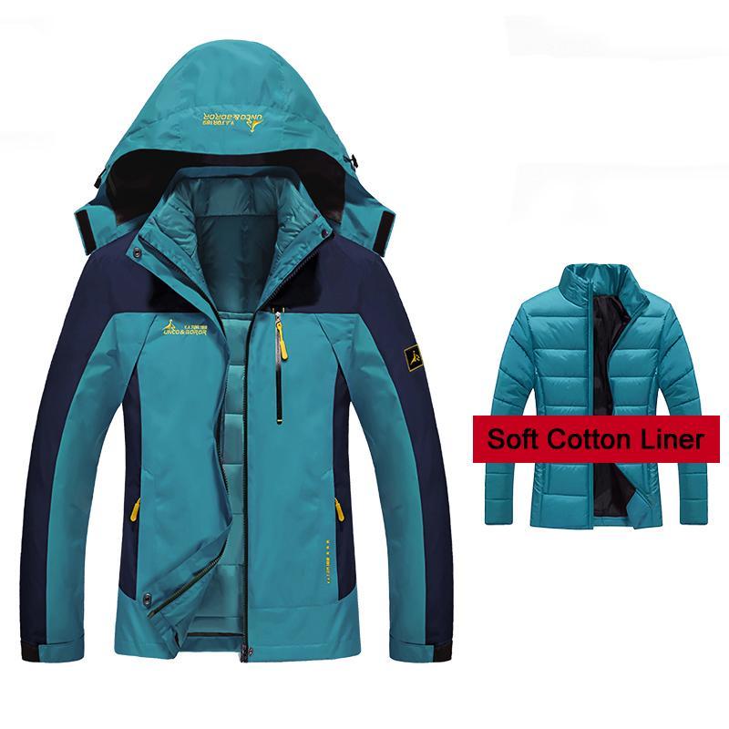 Women'S Winter 2 Pieces Inside Cotton-Paded Jackets Outdoor Sport Waterproof-Befusy Store-Black-M-Bargain Bait Box