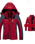 Women'S Winter 2 Pieces Inside Cotton-Paded Jackets Outdoor Sport Waterproof-Befusy Store-Red-M-Bargain Bait Box