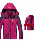 Women'S Winter 2 Pieces Inside Cotton-Paded Jackets Outdoor Sport Waterproof-Befusy Store-Rose-M-Bargain Bait Box