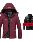 Women'S Winter 2 Pieces Inside Cotton-Paded Jackets Outdoor Sport Waterproof-Befusy Store-Wine Red-M-Bargain Bait Box