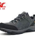 Xiang Guan Man Cattlehide Windproof Hiking Shoes Anti-Skid Breathable Men-XIANGGUAN Official Store-96567 Tobacco grey-6.5-Bargain Bait Box