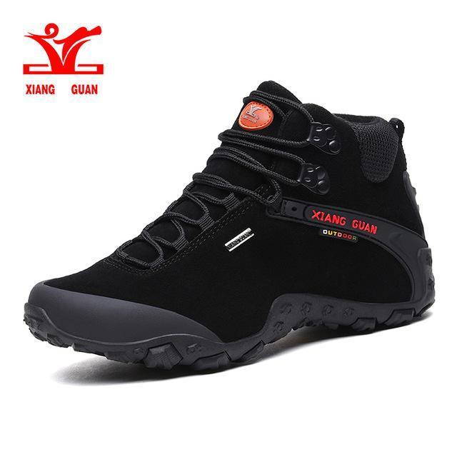Xiang Guan Man High Top Brand Hiking Shoes Outdoor Boots Hiking Trekking-XIANGGUAN Official Store-N82287 men black-6.5-Bargain Bait Box