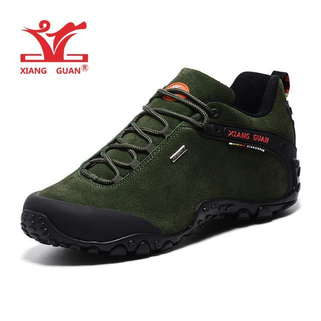 Xiang Guan Man Hiking Shoes For Men Suede Athletic Trekking Boots Black-MR .GUO Store-Army Green-6-Bargain Bait Box