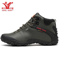 Xiang Guan Man Hiking Shoes Men Waterproof Trekking Boot Medium Cut Black-MR .GUO Store-Army Green-7-Bargain Bait Box