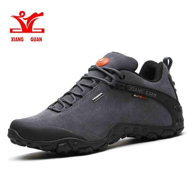 Xiang Guan Man Outdoor Hiking Shoes Slip Resistant Windproof Hiking Sneaker-XIANGGUAN Official Store-N81285 man grey-6.5-Bargain Bait Box