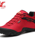 Xiang Guan Men Hiking Shoes Women Waterproof Trekking Boots Black Green-MR .GUO Store-Red-4-Bargain Bait Box