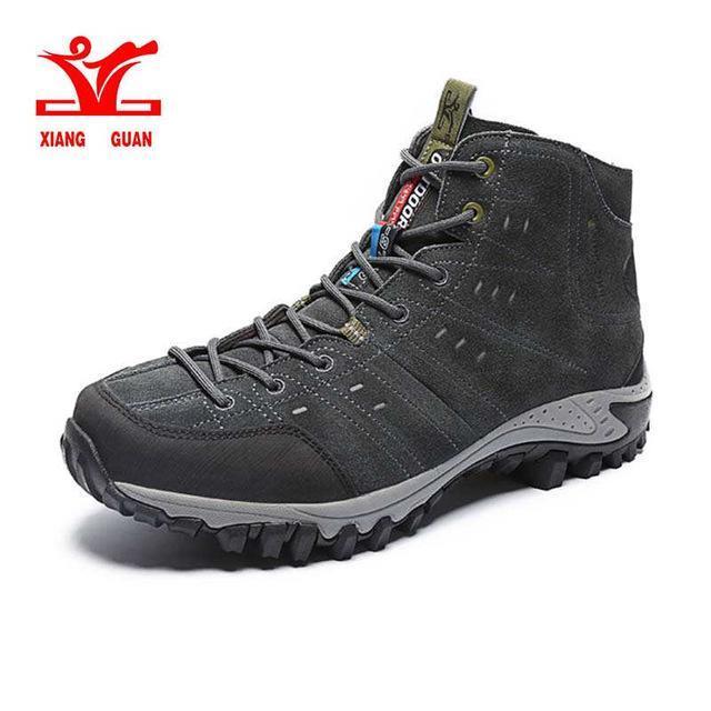 Xiangguan Man Hiking Boots Outdoor Sport Sneakers Suede Mountain Male Black-XIANGGUAN Official Store-9799 man gray-6-Bargain Bait Box