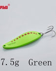 Yapada Spoon 004 Leech 7.5G/10G/15G/20G Treble Hook 50Mm/55Mm/60Mm/65Mm Metal-yapada Official Store-Green 7 5g-Bargain Bait Box