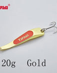 Yapada Spoon 005 Backlight 10G/15G/20G/25G Treble Hook 59Mm/66Mm/74Mm/80Mm-yapada Official Store-Gold 20g-Bargain Bait Box