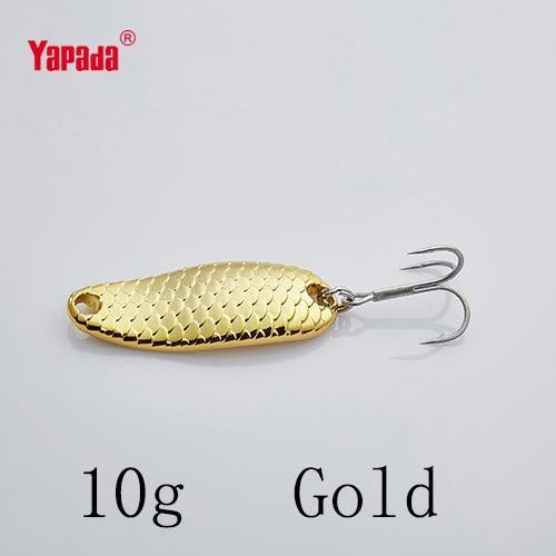 Yapada Spoon 007 Loong Scale 5G/7.5G/10G/15G Treble Hook Multicolor-yapada Official Store-Gold 10g-Bargain Bait Box