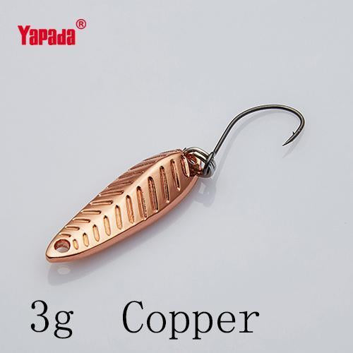 Yapada Spoon 009 Fly Leaf 2G/3G/5G Multicolor Single Hook 24-28-35Mm-yapada Official Store-3g Copper 6piece-Bargain Bait Box