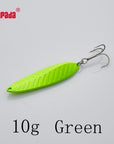 Yapada Spoon 009 Fly Leaf 5G/7G/10G/15G Multicolor 34Mm/39Mm/45Mm/57Mm Treble-yapada Official Store-Green 10g-Bargain Bait Box