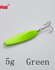 Yapada Spoon 009 Fly Leaf 5G/7G/10G/15G Multicolor 34Mm/39Mm/45Mm/57Mm Treble-yapada Official Store-Green 5g-Bargain Bait Box