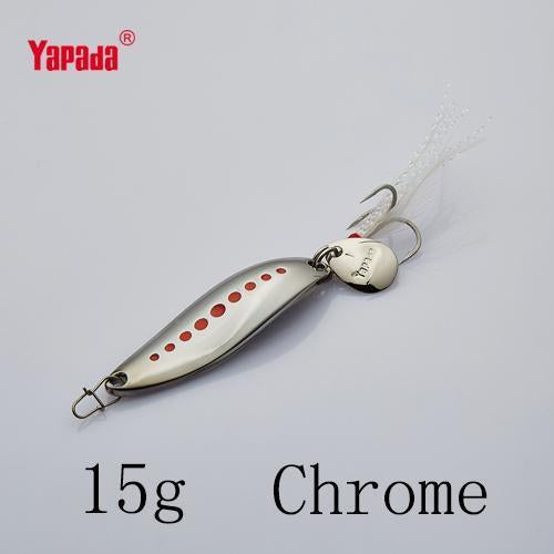 Yapada Spoon 012 Leech 10G/15G/20G Treble Hook +Feather+Sequins 55Mm/55Mm/58Mm-yapada Official Store-Chrome 15g-Bargain Bait Box
