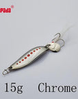 Yapada Spoon 012 Leech 10G/15G/20G Treble Hook +Feather+Sequins 55Mm/55Mm/58Mm-yapada Official Store-Chrome 15g-Bargain Bait Box