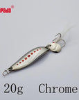 Yapada Spoon 012 Leech 10G/15G/20G Treble Hook +Feather+Sequins 55Mm/55Mm/58Mm-yapada Official Store-Chrome 20g-Bargain Bait Box