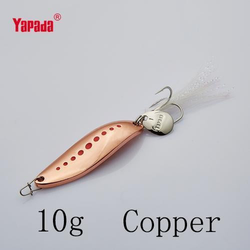 Yapada Spoon 012 Leech 10G/15G/20G Treble Hook +Feather+Sequins 55Mm/55Mm/58Mm-yapada Official Store-Copper 10g-Bargain Bait Box