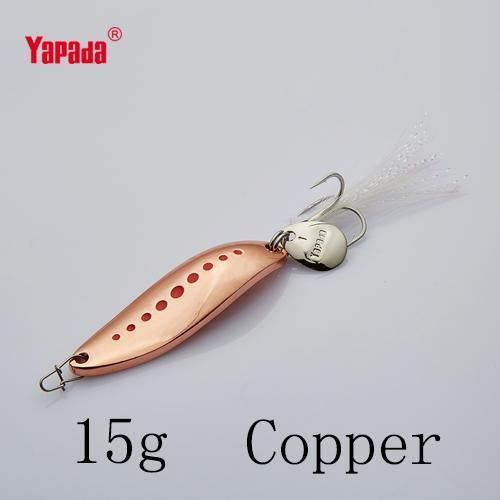 Yapada Spoon 012 Leech 10G/15G/20G Treble Hook +Feather+Sequins 55Mm/55Mm/58Mm-yapada Official Store-Copper 15g-Bargain Bait Box