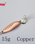 Yapada Spoon 012 Leech 10G/15G/20G Treble Hook +Feather+Sequins 55Mm/55Mm/58Mm-yapada Official Store-Copper 15g-Bargain Bait Box