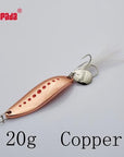 Yapada Spoon 012 Leech 10G/15G/20G Treble Hook +Feather+Sequins 55Mm/55Mm/58Mm-yapada Official Store-Copper 20g-Bargain Bait Box