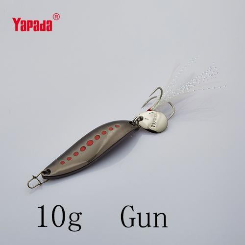 Yapada Spoon 012 Leech 10G/15G/20G Treble Hook +Feather+Sequins 55Mm/55Mm/58Mm-yapada Official Store-Gun 10g-Bargain Bait Box