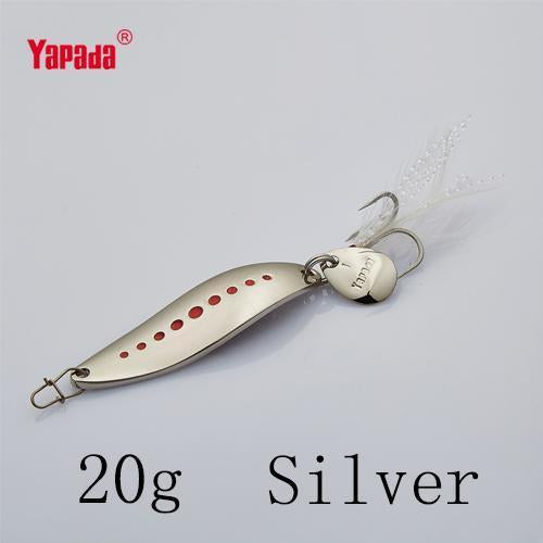 Yapada Spoon 012 Leech 10G/15G/20G Treble Hook +Feather+Sequins 55Mm/55Mm/58Mm-yapada Official Store-Silver 20g-Bargain Bait Box