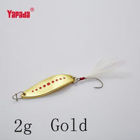Yapada Spoon 012 Leech 2G-3G-5G Multicolor Single Hook+Feather 33Mm-38Mm-45Mm-yapada Official Store-2g Gold 6piece-Bargain Bait Box