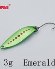 Yapada Spoon 012 Leech 2G/3G/5G Colorful Single Hook 32-38-45Mm 4Piece/Lot Metal-yapada Official Store-3g Emerald 4piece-Bargain Bait Box