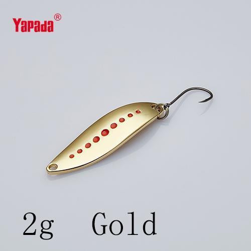 Yapada Spoon 012 Leech Owner Hook 2G/3G/5G 33-38-45Mm Multicolor 6Piece/Lot-yapada Official Store-2g Gold 6piece-Bargain Bait Box