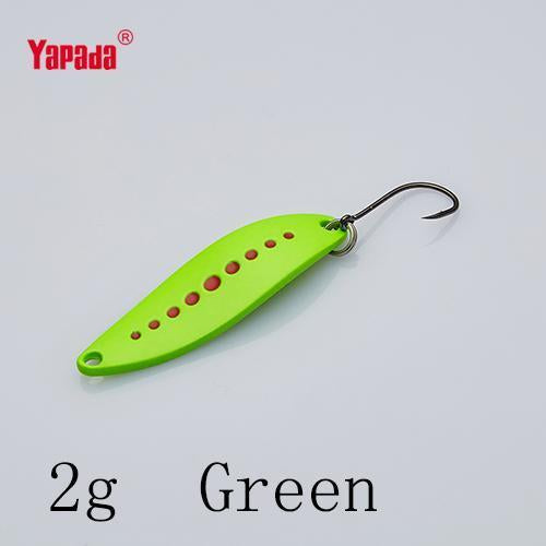 Yapada Spoon 012 Leech Owner Hook 2G/3G/5G 33-38-45Mm Multicolor 6Piece/Lot-yapada Official Store-2g Green 6piece-Bargain Bait Box