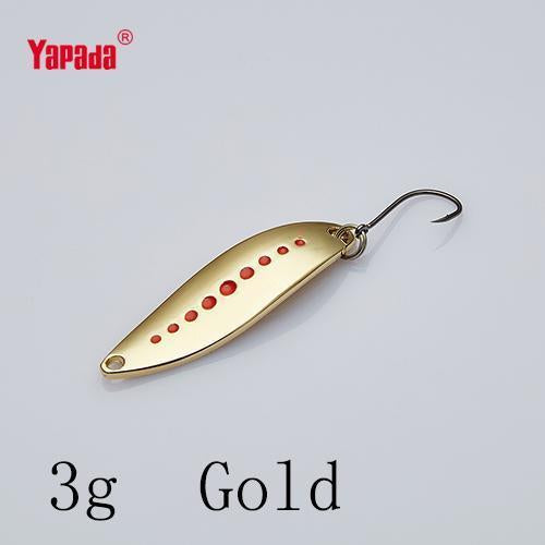 Yapada Spoon 012 Leech Owner Hook 2G/3G/5G 33-38-45Mm Multicolor 6Piece/Lot-yapada Official Store-3g Gold 6piece-Bargain Bait Box