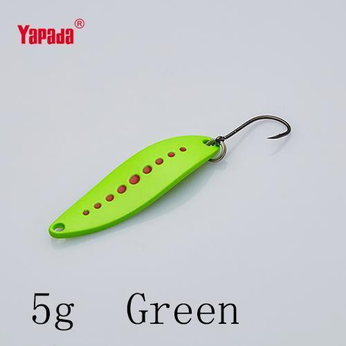 Yapada Spoon 012 Leech Owner Hook 2G/3G/5G 33-38-45Mm Multicolor 6Piece/Lot-yapada Official Store-5g Green 6piece-Bargain Bait Box