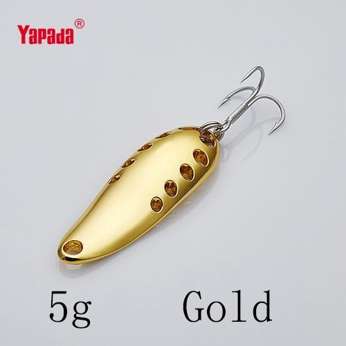 Yapada Spoon 015 Gossip 5G/7.5G/10G/15G Treble Hook Multicolor-yapada Official Store-Gold 5g-Bargain Bait Box