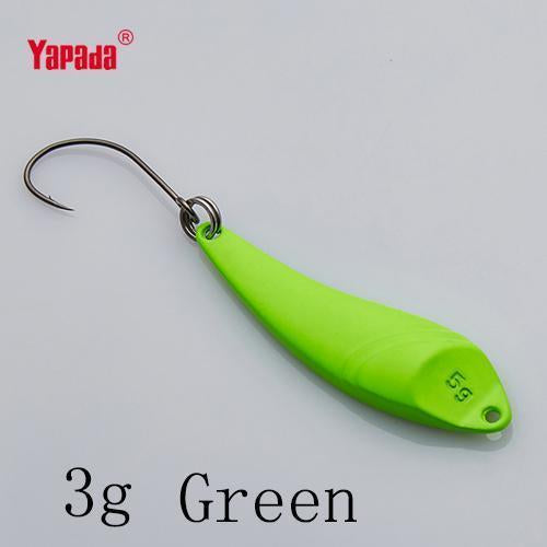 Yapada Spoon 023 Hot Fish 2G/3G/5G Multicolor Single Hook 28-32-40Mm-yapada Official Store-3g Green 6piece-Bargain Bait Box
