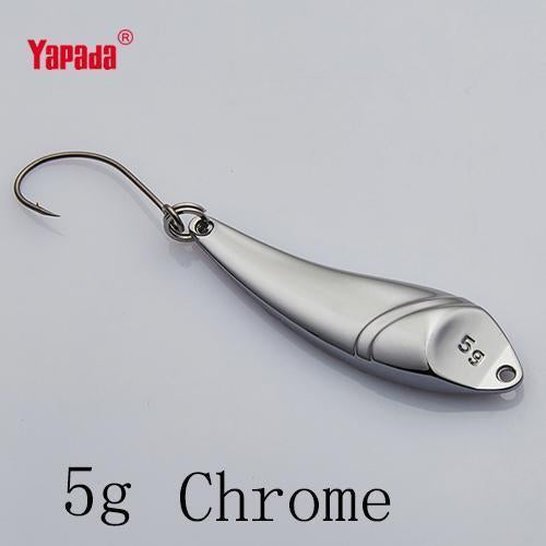 Yapada Spoon 023 Hot Fish 2G/3G/5G Multicolor Single Hook 28-32-40Mm-yapada Official Store-5g Chrome 6piece-Bargain Bait Box