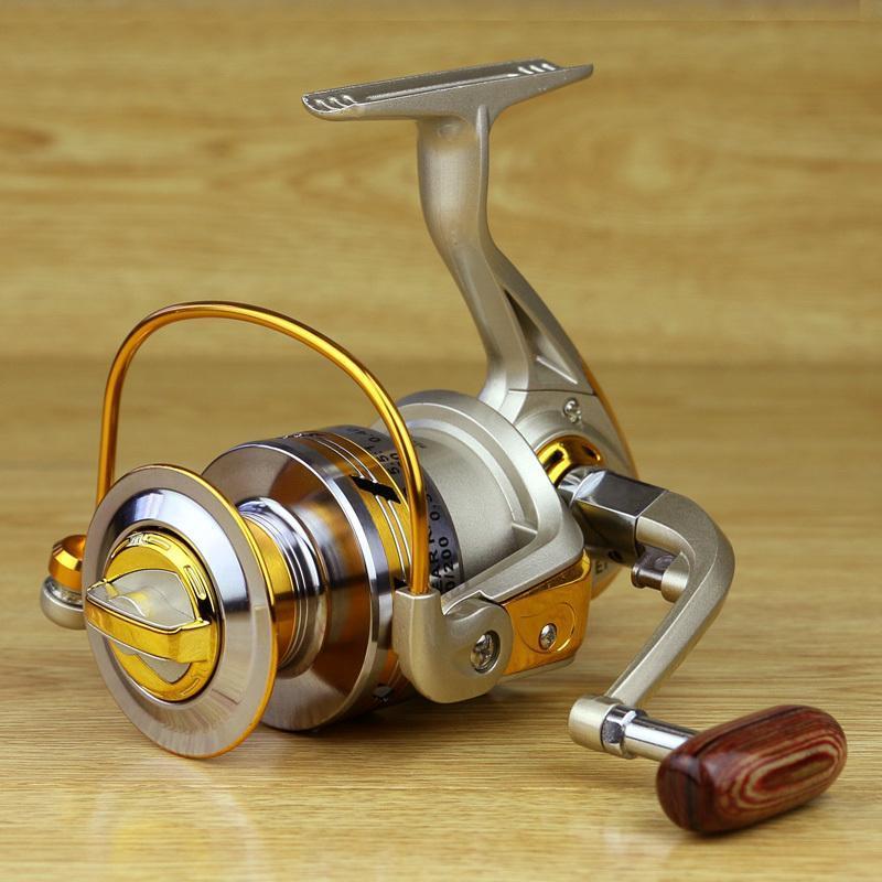 Yellow 10Bb Spool Aluminum Spinning Fishing Reels For Front Drag Baitcasting-Spinning Reels-Sports fishing products-1000 Series-Bargain Bait Box
