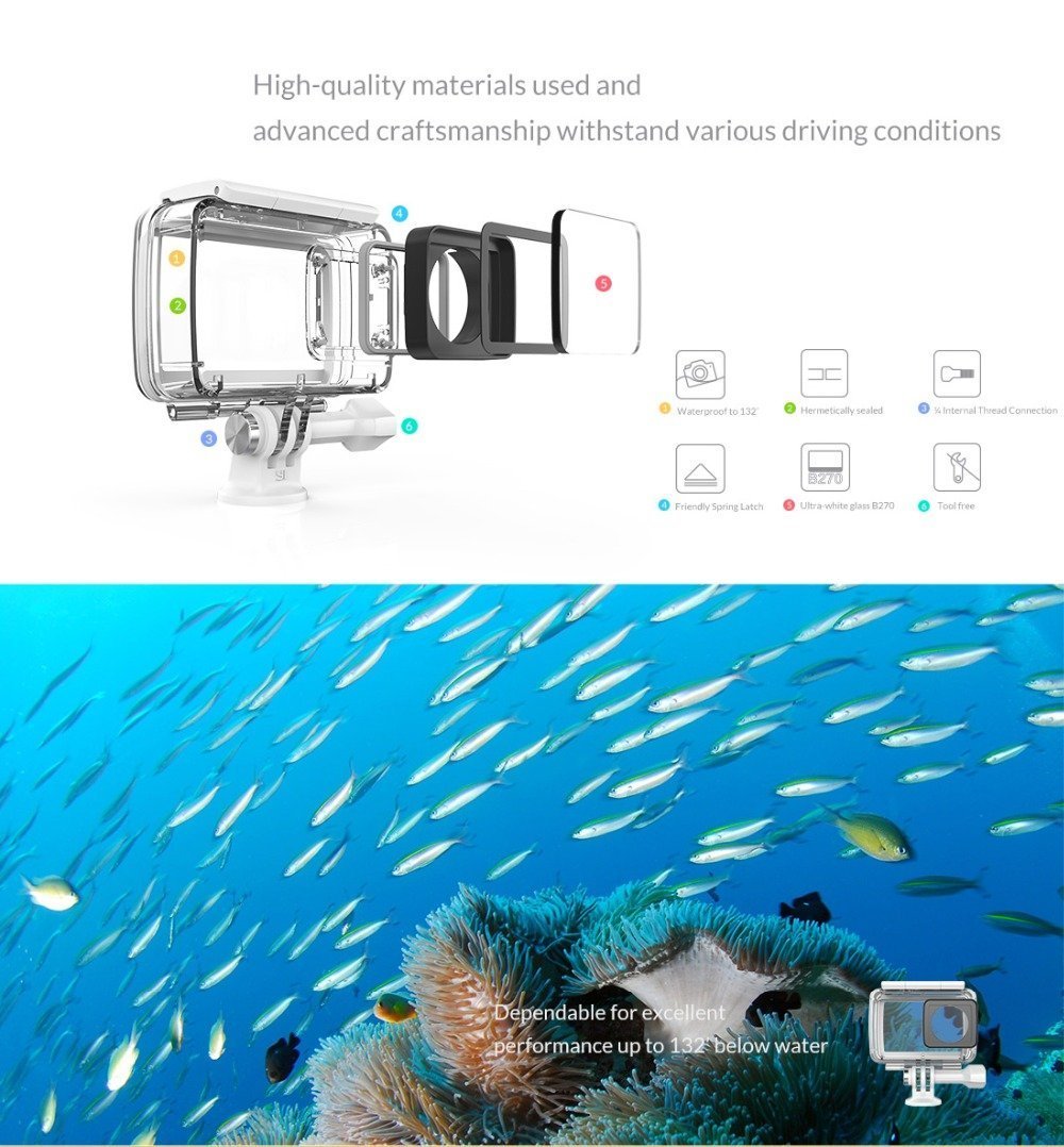 Yi Waterproof Case For Yi Lite,4K And 4K Plus Action Camera 2 Up To 132 Feet-Action Cameras-yi Official Store-Bargain Bait Box