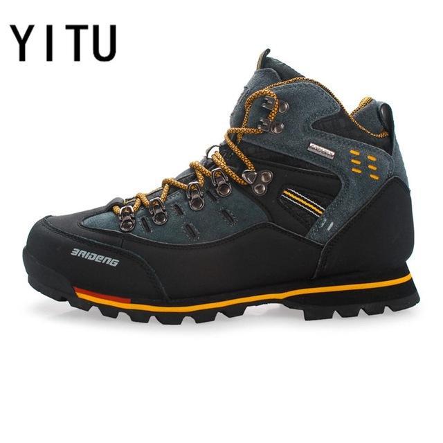 Yitu Breathable Outdoor Hiking Shoes Camping Mountain Climbing Hiking Boots-YITU Outdoors Store-Black Yellow-7-Bargain Bait Box
