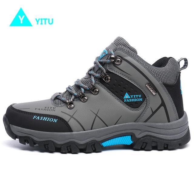 Yitu Rubber Hunting Boots Waterproof Men&#39;S Winter Sneakers Trekking Hiking Shoes-YITU Outdoors Store-Gray-6.5-Bargain Bait Box