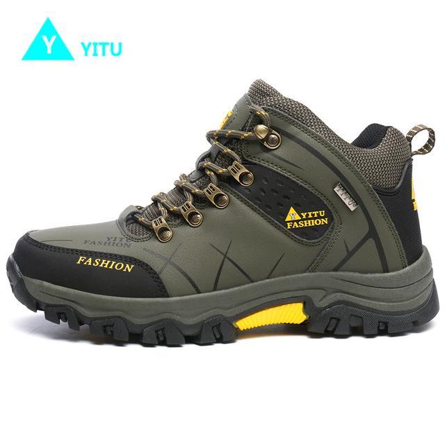 Yitu Rubber Hunting Boots Waterproof Men&#39;S Winter Sneakers Trekking Hiking Shoes-YITU Outdoors Store-Green-6.5-Bargain Bait Box