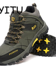 Yitu Rubber Hunting Boots Waterproof Men'S Winter Sneakers Trekking Hiking Shoes-YITU Outdoors Store-Khaki-6.5-Bargain Bait Box