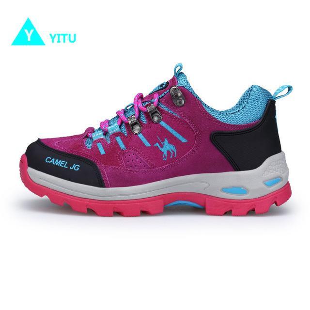 Yitu Spring Women Hiking Shoes Outdoor Sports Camel Shoes Big Size Breathable-upward Store-Rse Red-5-Bargain Bait Box
