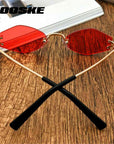 Yooske Fashion Small Sunglasses Women Cat Eye Sun Glasses Men Feshion Metal-Sunglasses-yooske Yooske Store-C1 Red-Bargain Bait Box