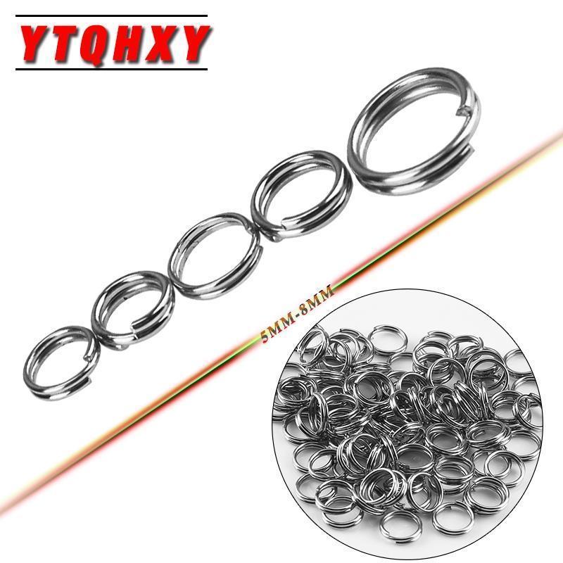 Ytqhxy 100Pcs/Lot Stainless Steel Split Rings For Crank Hard Bait Carp Fishing-YTQHXY Fishing (china) Store-0.5X4-Bargain Bait Box
