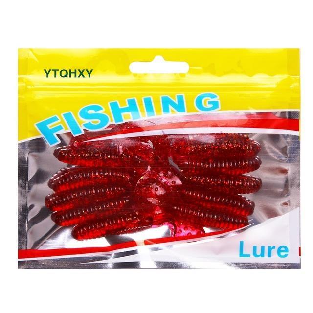 Ytqhxy 10Pcs/Lot 65Mm 2.5G Crank Curly Tail Grub Silicone Fishing Lures Isca-YTQHXY Fishing (china) Store-C-Bargain Bait Box